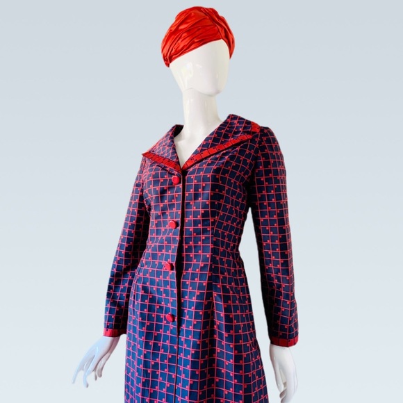Vtg 60’s Mod Coat Dress Helga for Elizabeth Arden - Picture 1 of 7